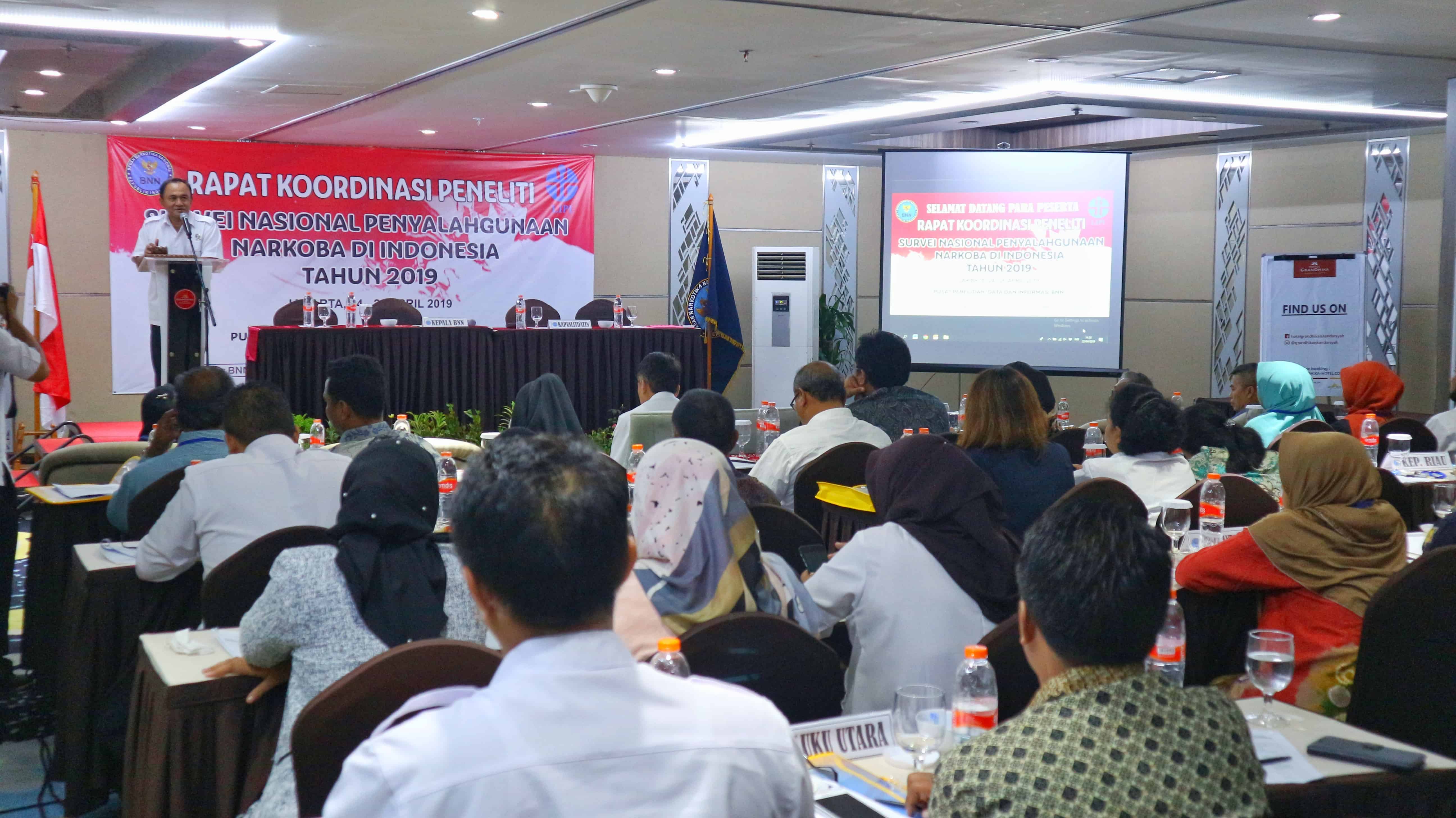 Rapat Koordinasi Peneliti Survei Nasional Penyalahgunaan Narkoba di Indonesia Tahun 2019
